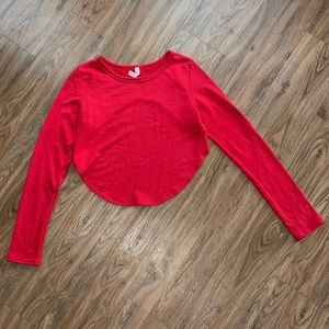 Long sleeve open back top.